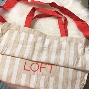 LOFT canvas shopping bag striped NEW